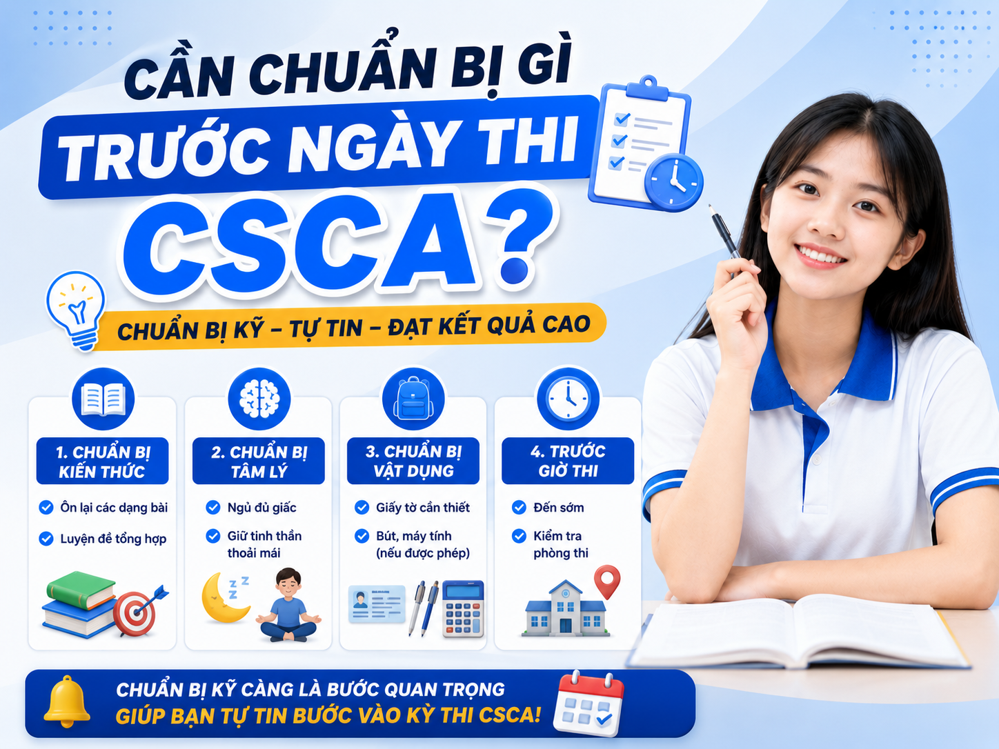 Cần chuẩn bị gì trước ngày thi CSCA?