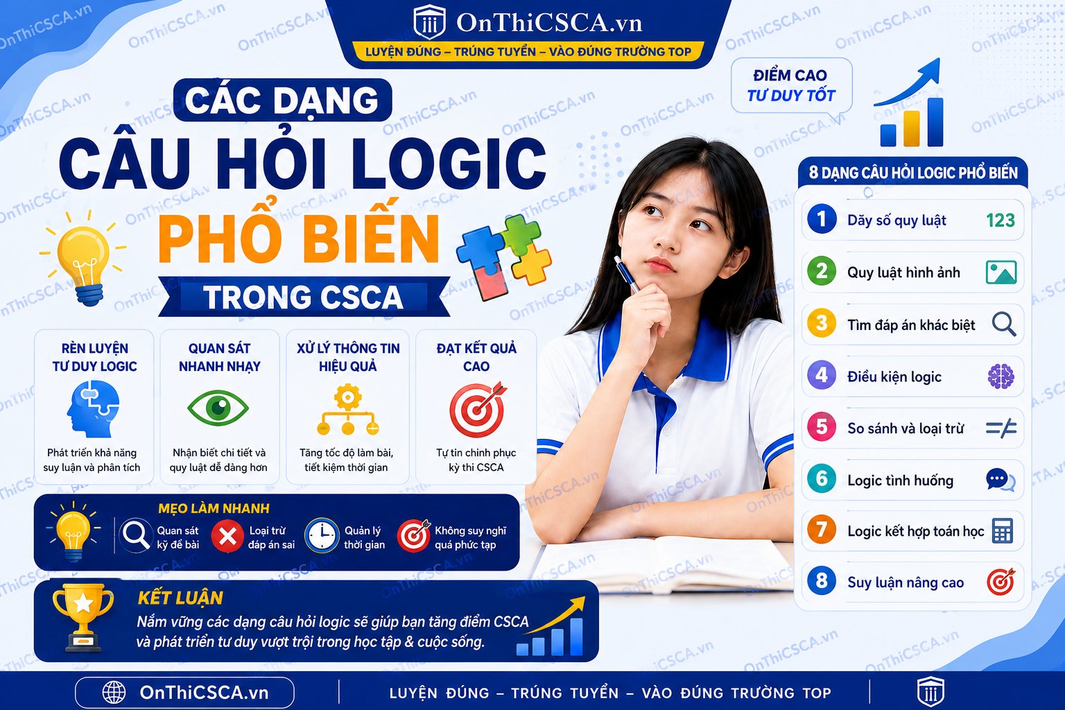 Các dạng câu hỏi logic phổ biến
