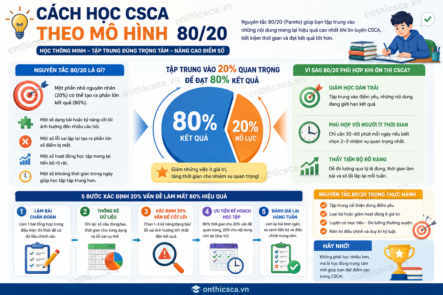Cách học CSCA theo mô hình 80/20