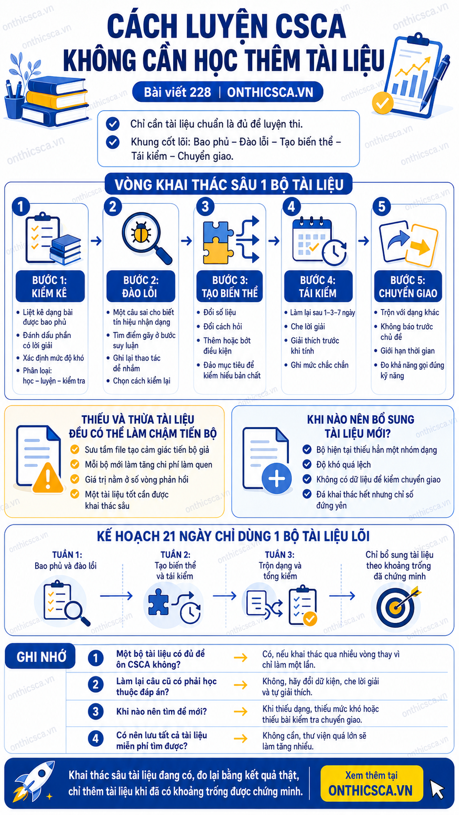 Cách luyện CSCA không cần học thêm tài liệu