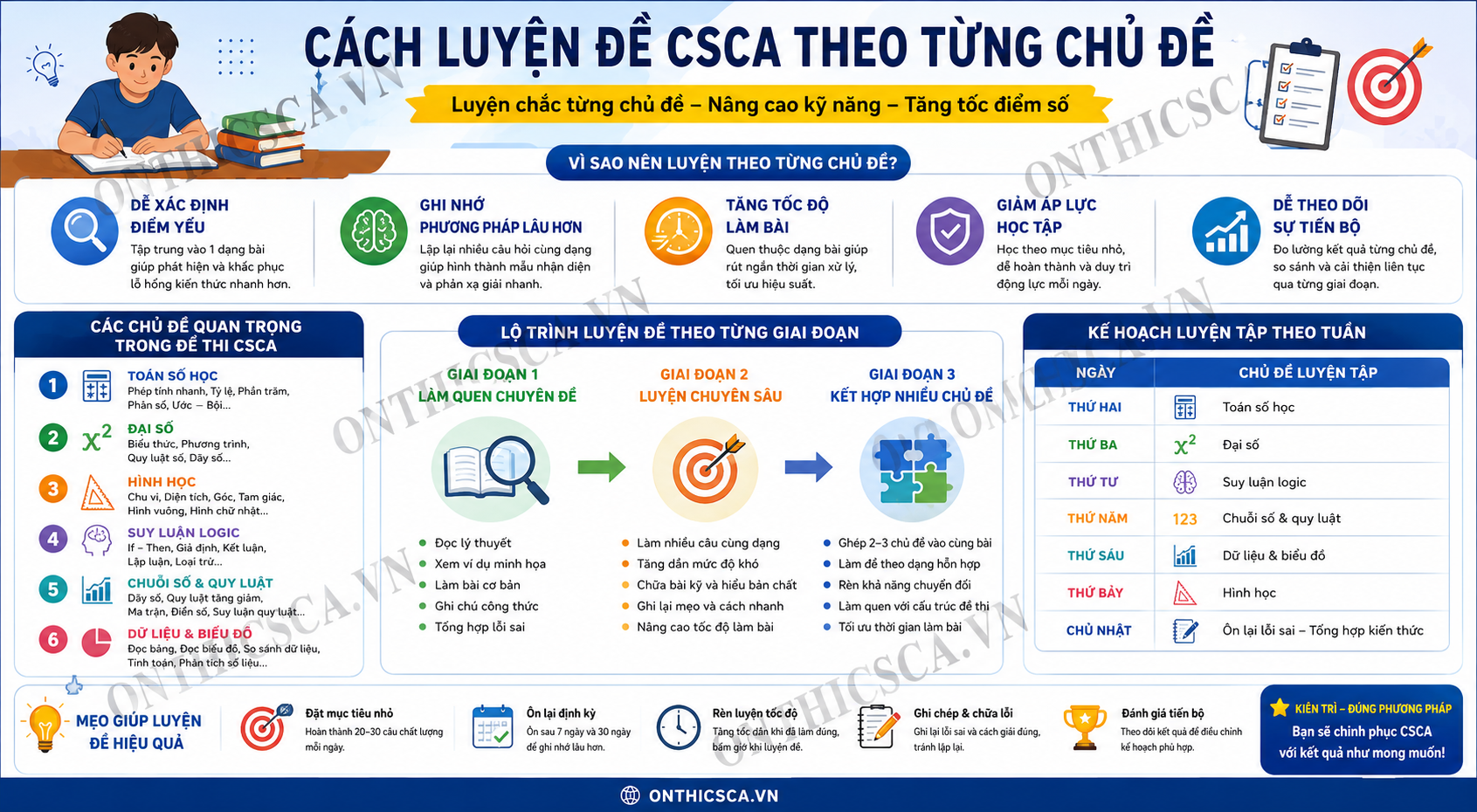 Cách luyện đề CSCA theo từng chủ đề