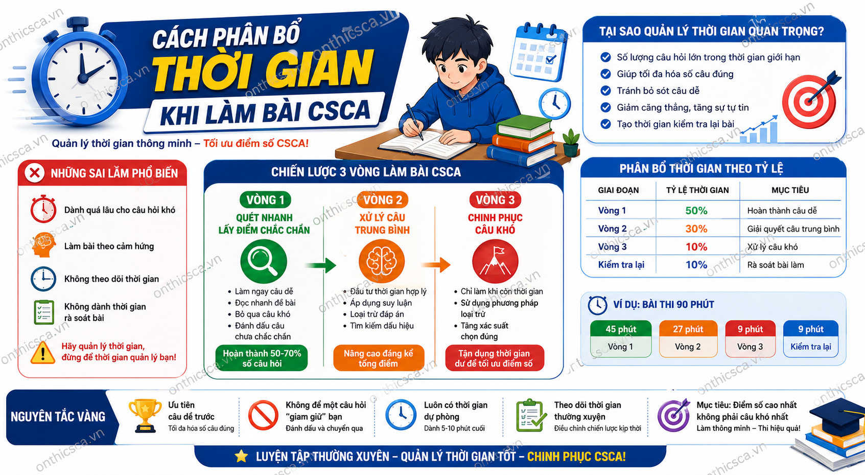 Cách phân bổ thời gian khi làm bài CSCA