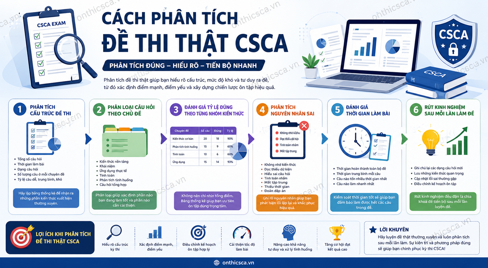Cách phân tích đề thi thật CSCA