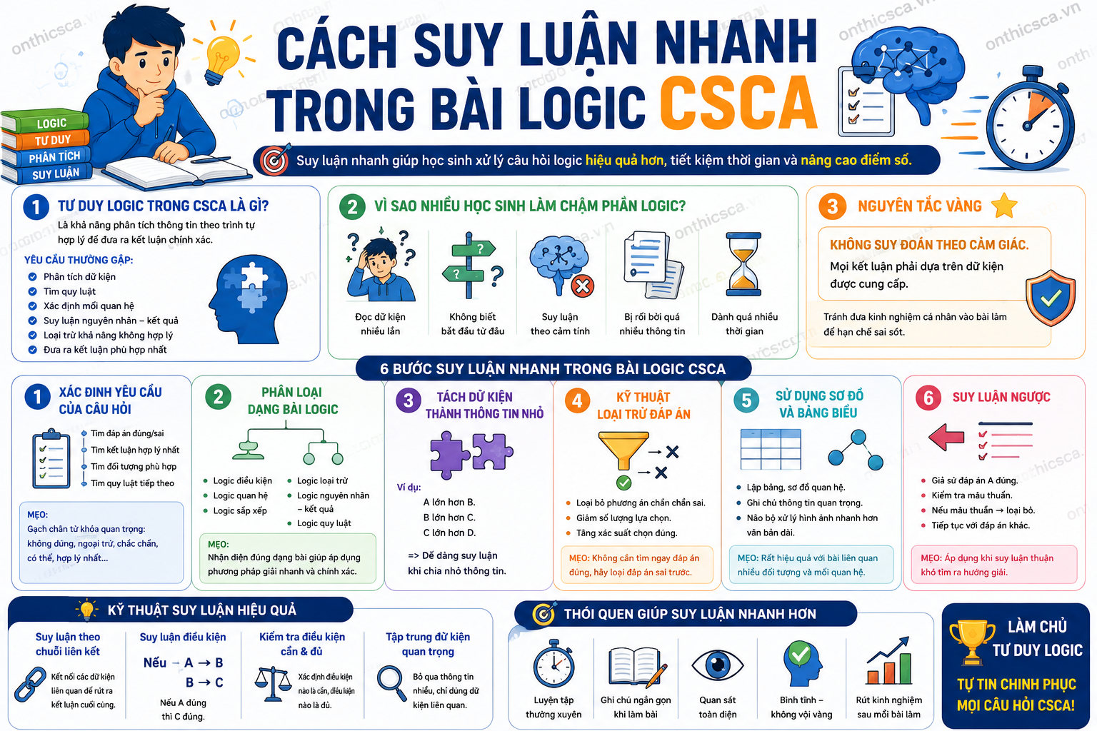 Cách suy luận nhanh trong bài logic CSCA