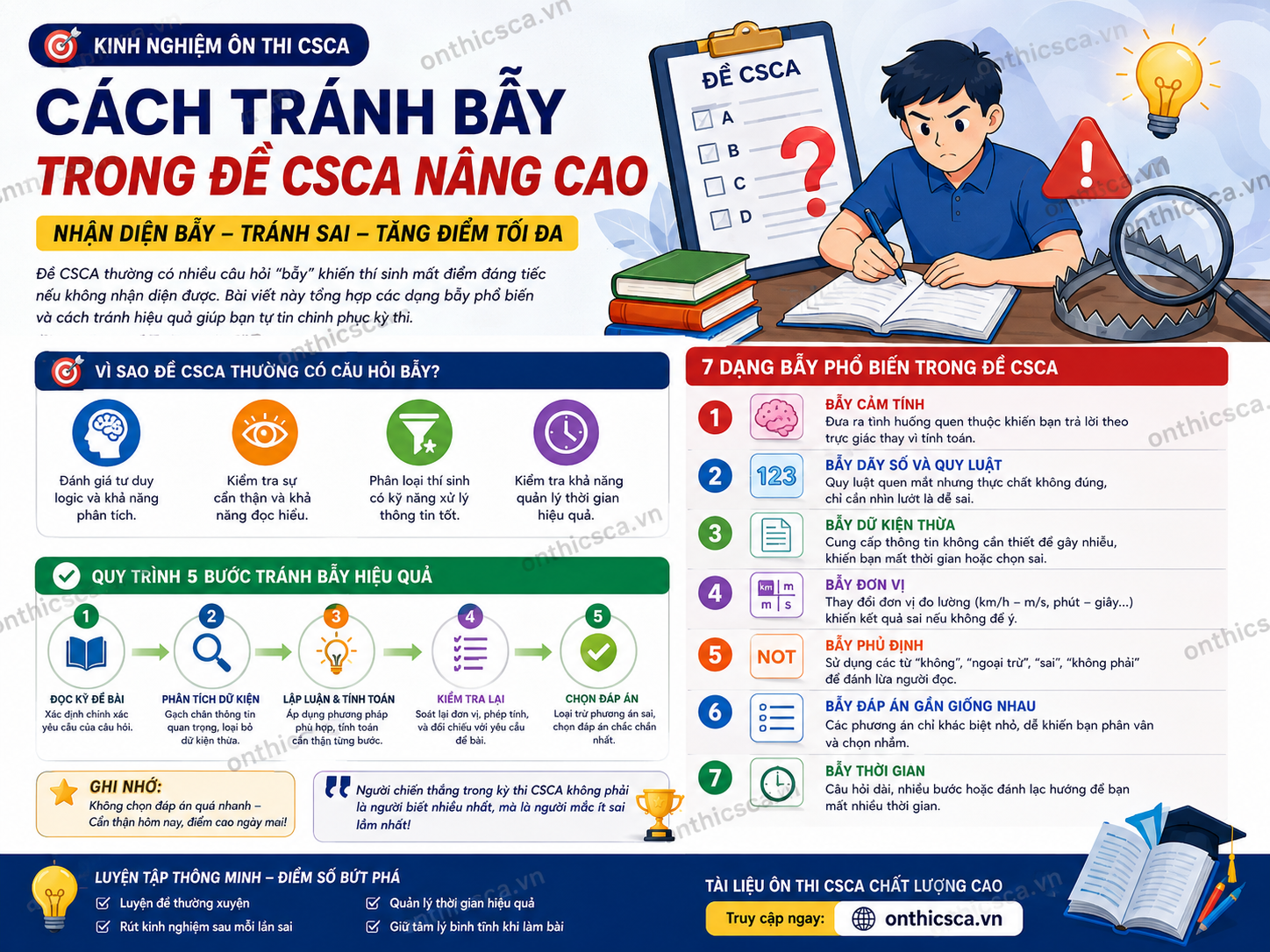 Cách tránh bẫy trong đề CSCA nâng cao