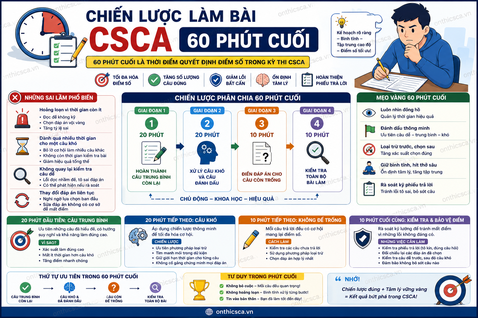 Chiến lược làm bài CSCA 60 phút cuối
