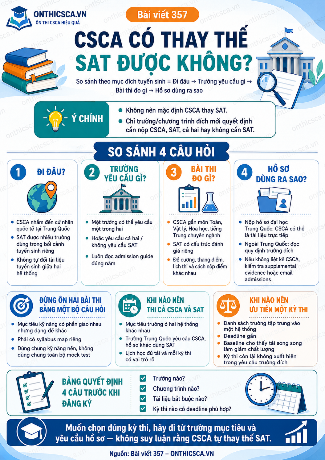 CSCA có thay thế SAT được không