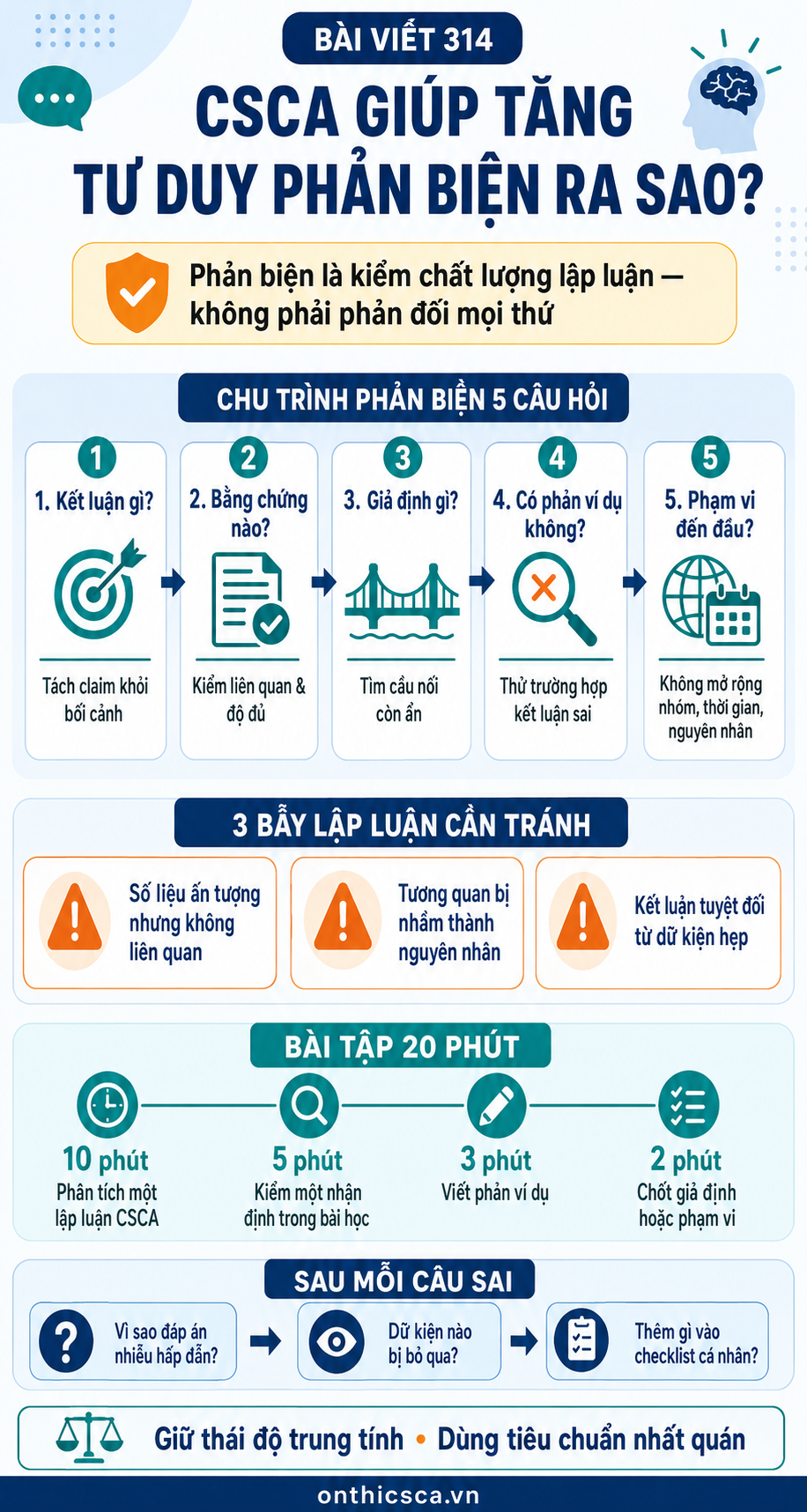 CSCA giúp tăng tư duy phản biện ra sao