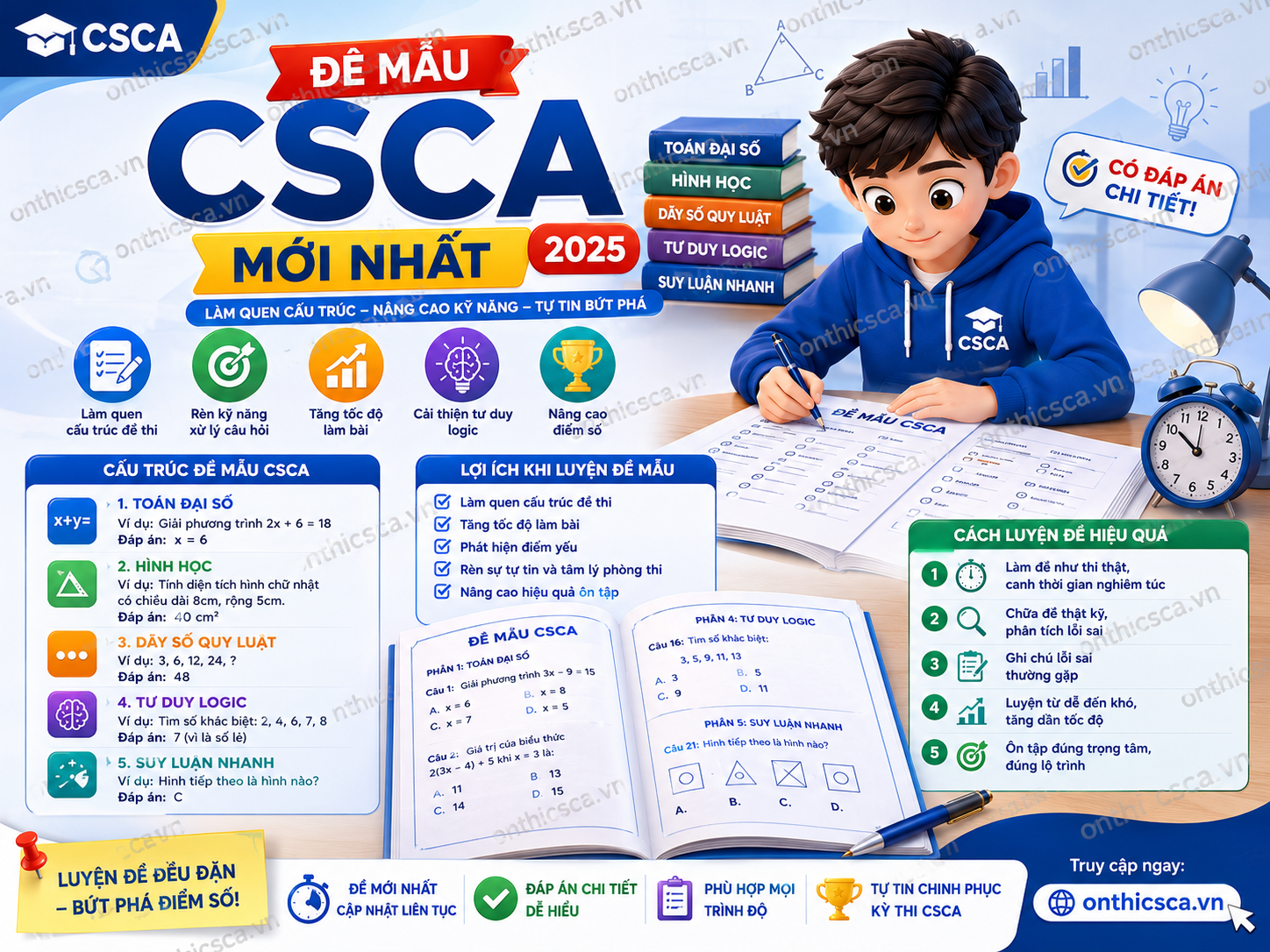 Đề mẫu CSCA mới nhất