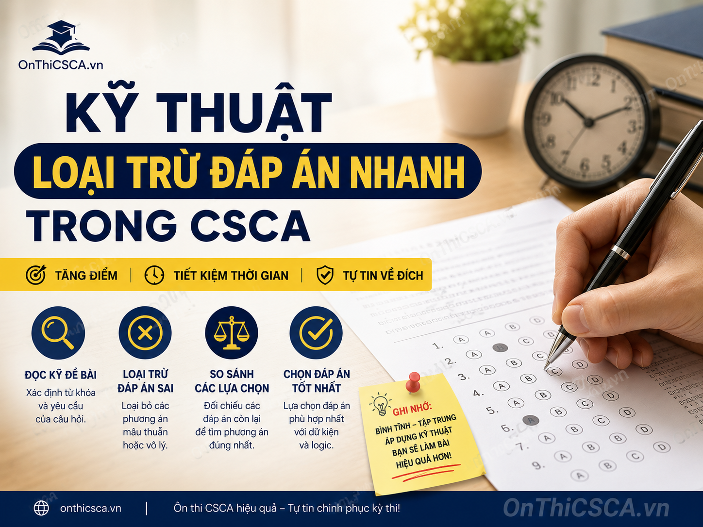 Kỹ thuật loại trừ đáp án nhanh trong CSCA