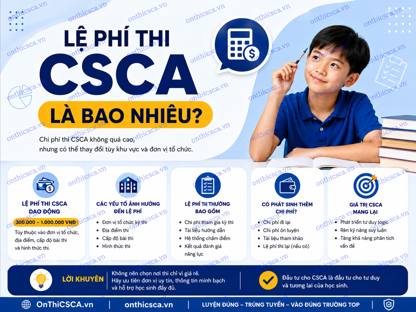 Lệ phí thi CSCA là bao nhiêu?