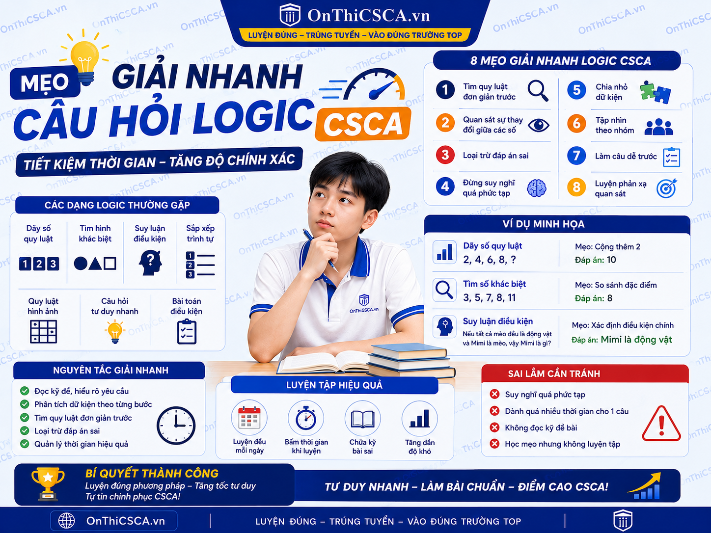 Mẹo giải nhanh câu hỏi logic CSCA