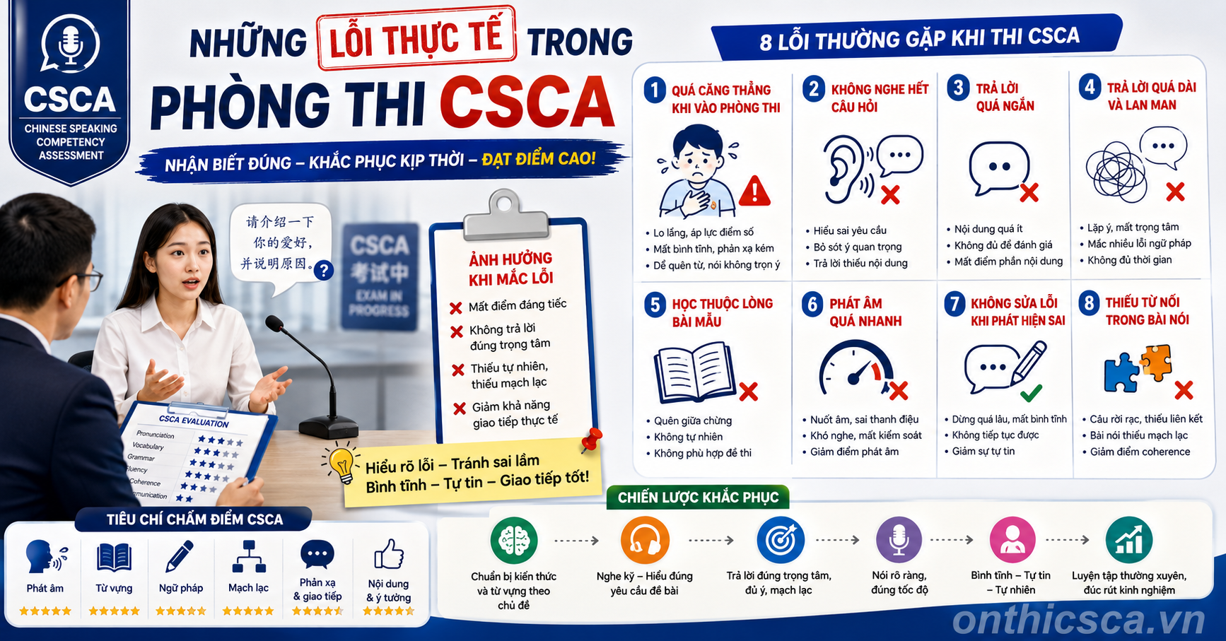 Những lỗi thực tế trong phòng thi CSCA
