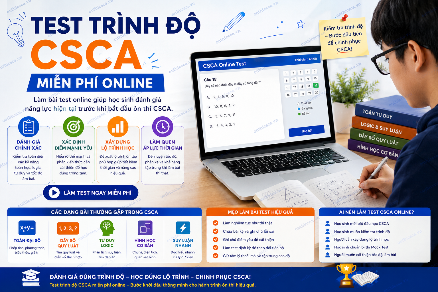Test trình độ CSCA miễn phí online
