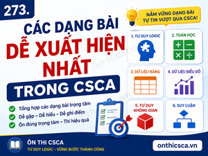 Các dạng bài dễ xuất hiện nhất trong CSCA