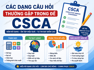 Các dạng câu hỏi thường gặp trong đề CSCA