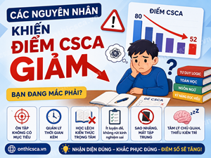 Các nguyên nhân khiến điểm CSCA giảm