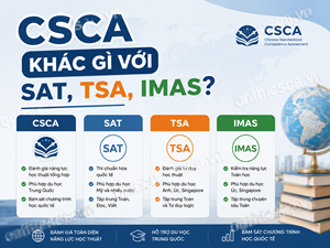 CSCA khác gì với SAT, TSA, IMAS?